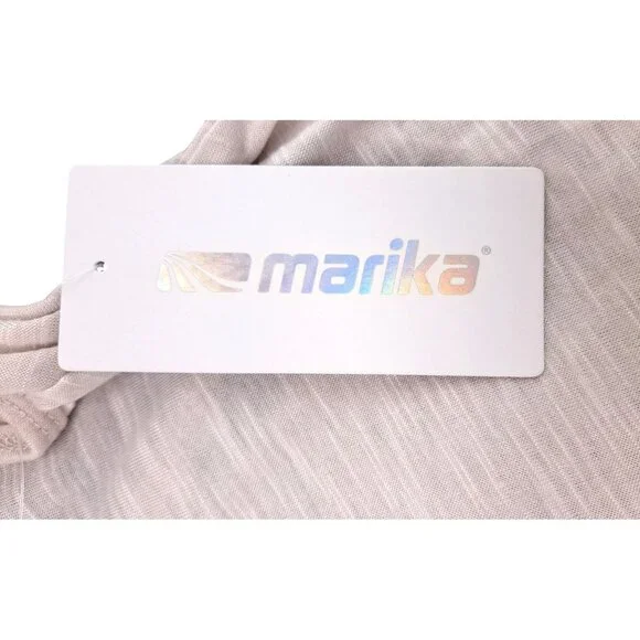 Marika Women Size Medium Wind Chime Racerback Tank Top High Low Hem Pink Tan New - Picture 4 of 7